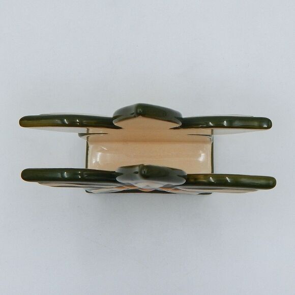 Temp-Tations by Tara Old World Green Napkin Holder Ceramic Flower 5 Inch - Picture 5 of 6